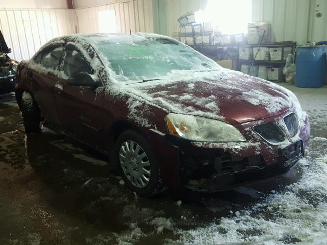 1G2ZF57B684265573 - 2008 PONTIAC G6 VALUE L BURGUNDY photo 1