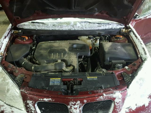 1G2ZF57B684265573 - 2008 PONTIAC G6 VALUE L BURGUNDY photo 7