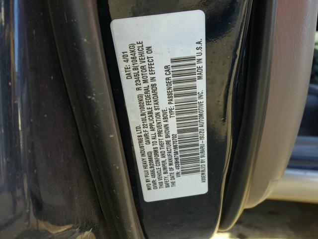 4S3BH675916670702 - 2001 SUBARU LEGACY OUT TWO TONE photo 10