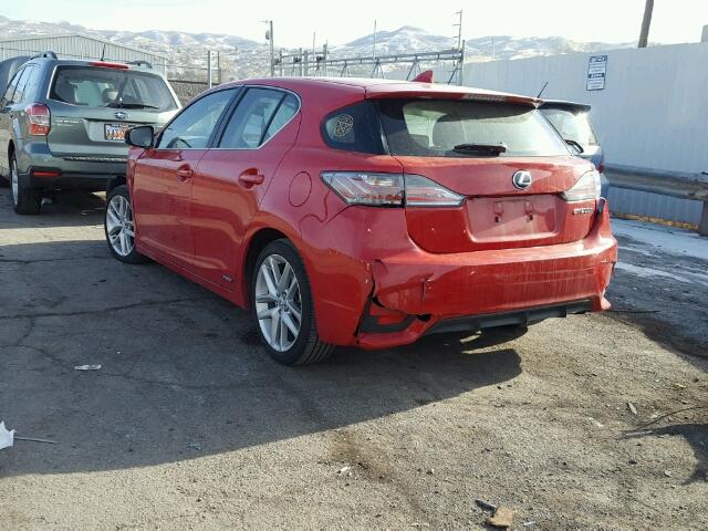 JTHKD5BH1G2262569 - 2016 LEXUS CT 200 RED photo 3