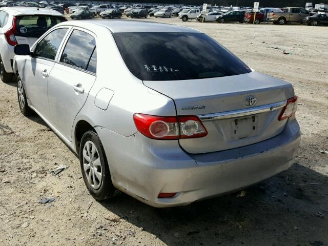 JTDBU4EE0DJ115691 - 2013 TOYOTA COROLLA BA SILVER photo 3