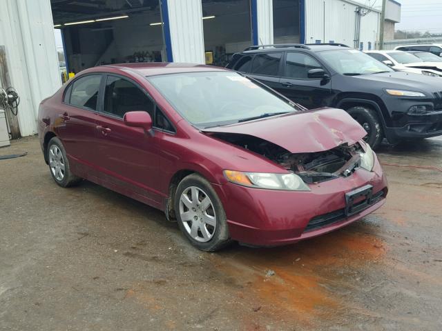 1HGFA16508L108601 - 2008 HONDA CIVIC LX RED photo 1