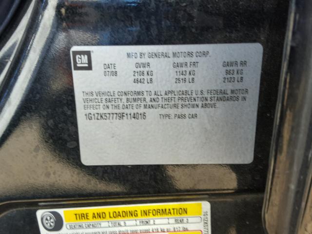 1G1ZK57779F114016 - 2009 CHEVROLET MALIBU LTZ 黑色 照片 10