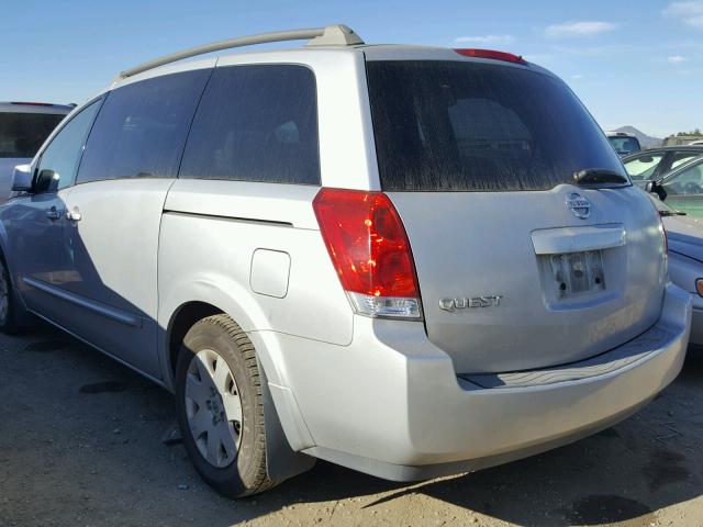 5N1BV28U66N115187 - 2006 NISSAN QUEST S SILVER photo 3