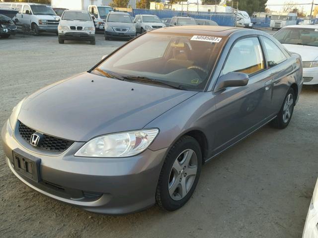 1HGEM22955L003338 - 2005 HONDA CIVIC EX GRAY photo 2