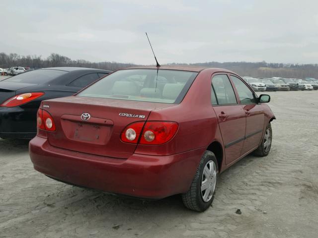 JTDBR32E060069319 - 2006 TOYOTA COROLLA CE RED photo 4