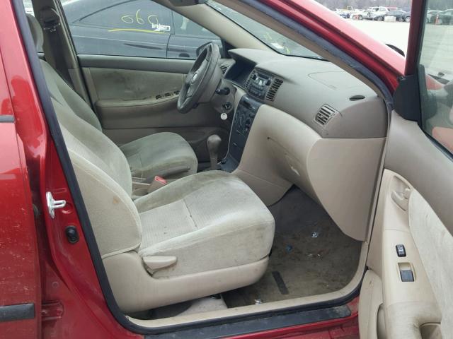 JTDBR32E060069319 - 2006 TOYOTA COROLLA CE RED photo 5