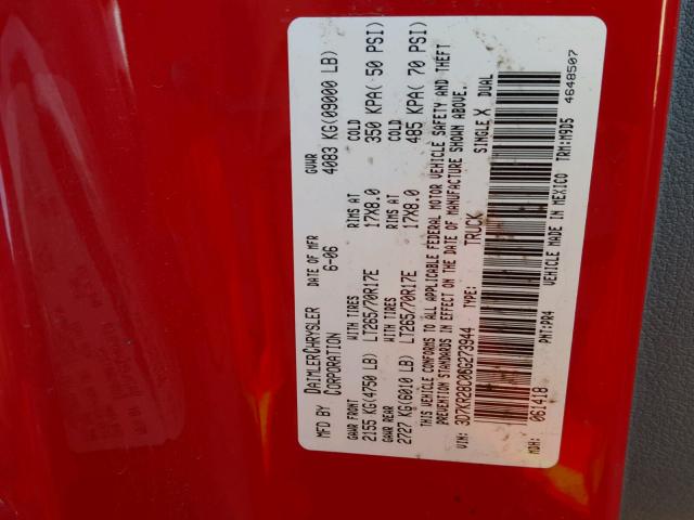 3D7KR28C06G273944 - 2006 DODGE RAM 2500 S Qırmızı foto 10