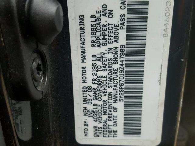 5Y2SP67019Z447989 - 2009 PONTIAC VIBE BLACK photo 10