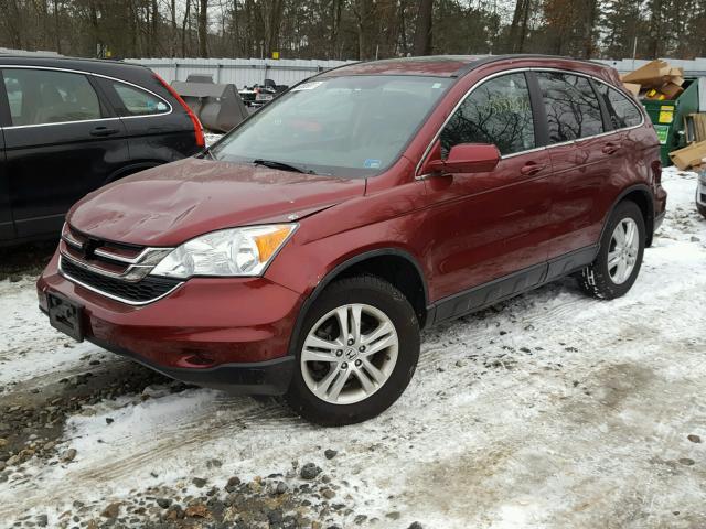 5J6RE4H74BL082408 - 2011 HONDA CR-V EXL MAROON photo 2