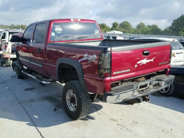 1GCHK23275F865364 - 2005 CHEVROLET SILVERADO RED photo 3