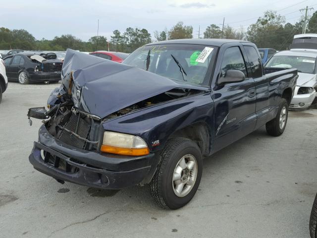 1B7GL22X2XS161220 - 1999 DODGE DAKOTA BLUE photo 2