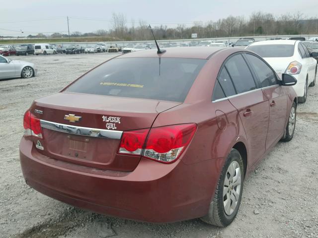 1G1PC5SH2C7313349 - 2012 CHEVROLET CRUZE LS MAROON photo 4