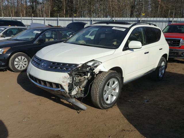 JN8AZ08TX7W504480 - 2007 NISSAN MURANO SL WHITE photo 2