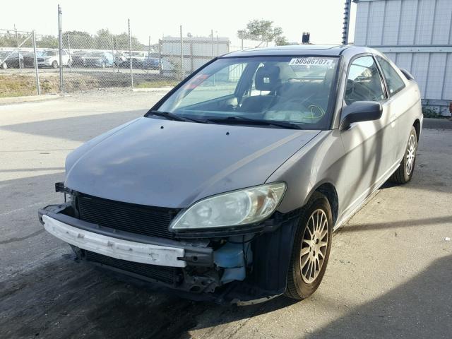 1HGEM22965L003977 - 2005 HONDA CIVIC EX GRAY photo 2