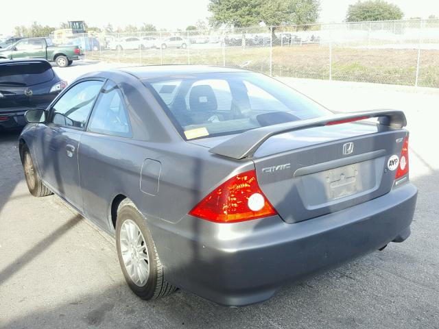 1HGEM22965L003977 - 2005 HONDA CIVIC EX GRAY photo 3