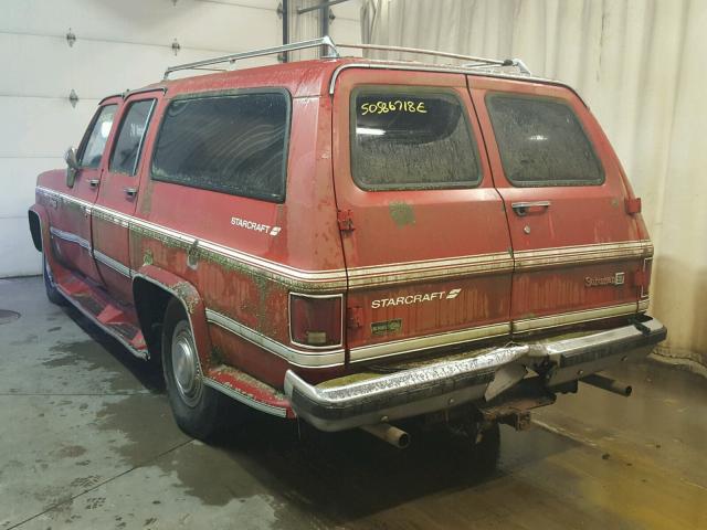 1GDGR26N9JF536393 - 1988 GMC SUBURBAN R RED photo 3