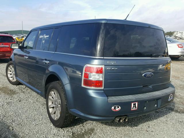 2FMGK5CC8ABB21981 - 2010 FORD FLEX SEL BLUE photo 3