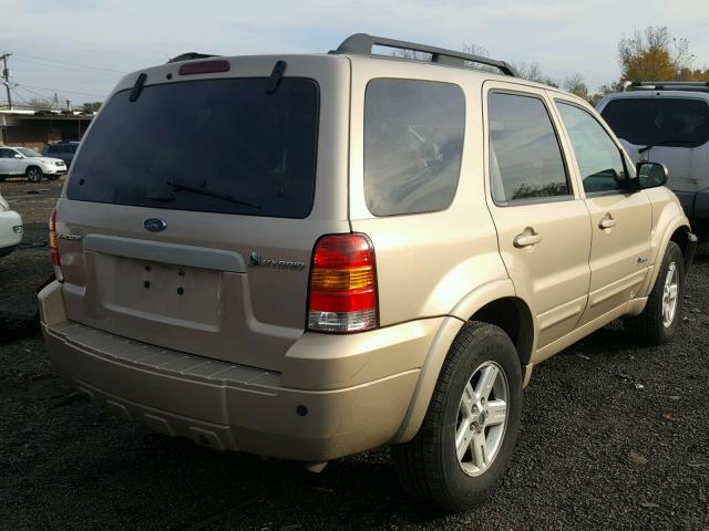 1FMCU59H37KA19689 - 2007 FORD ESCAPE HEV BEIGE photo 4