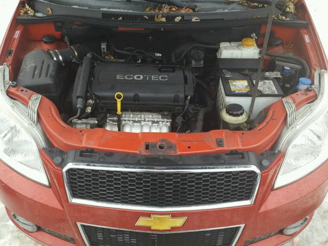 KL1TD6DE8AB091638 - 2010 CHEVROLET AVEO LS RED photo 7