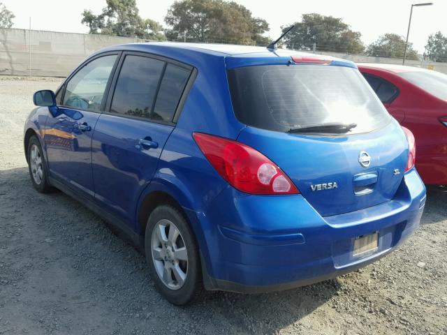 3N1BC13E87L403091 - 2007 NISSAN VERSA S BLUE photo 3