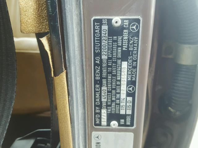 11511412036528 - 1976 MERCEDES-BENZ 300 BROWN photo 10