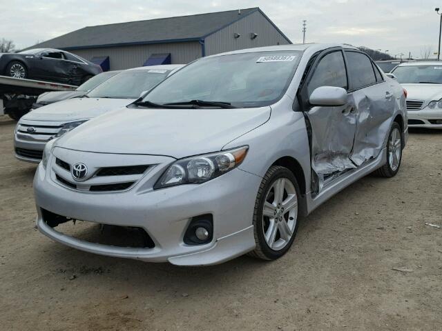 2T1BU4EE5DC017767 - 2013 TOYOTA COROLLA BA SILVER photo 2