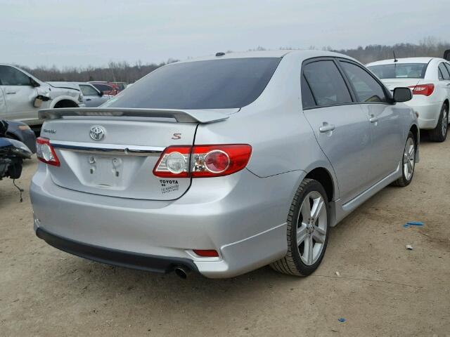 2T1BU4EE5DC017767 - 2013 TOYOTA COROLLA BA SILVER photo 4