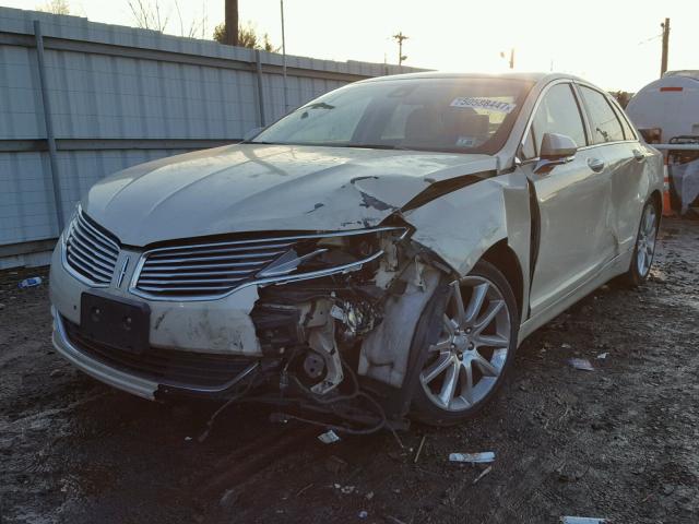 3LN6L2JK2ER812626 - 2014 LINCOLN MKZ BEIGE photo 2