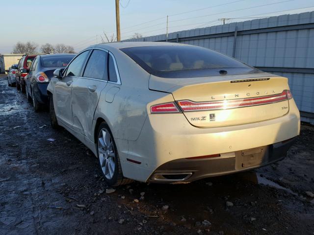 3LN6L2JK2ER812626 - 2014 LINCOLN MKZ BEIGE photo 3