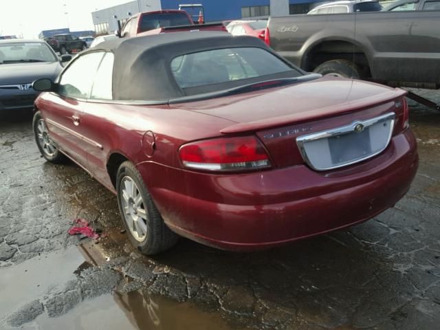 1C3EL75R16N259478 - 2006 CHRYSLER SEBRING GT RED photo 3