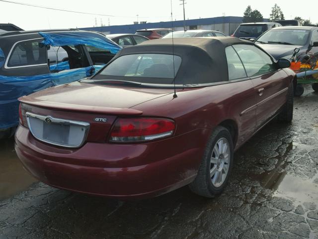 1C3EL75R16N259478 - 2006 CHRYSLER SEBRING GT RED photo 4