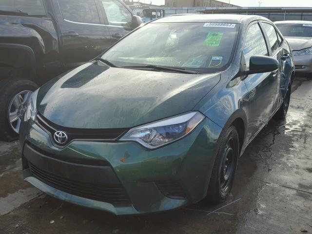 5YFBURHE3EP154958 - 2014 TOYOTA COROLLA L GREEN photo 2