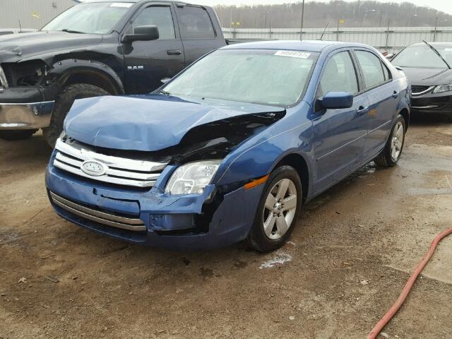 3FAHP07Z59R138932 - 2009 FORD FUSION SE BLUE photo 2