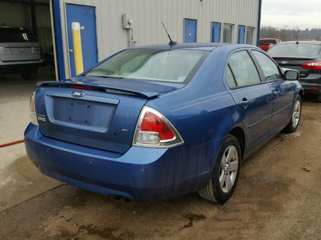 3FAHP07Z59R138932 - 2009 FORD FUSION SE BLUE photo 4