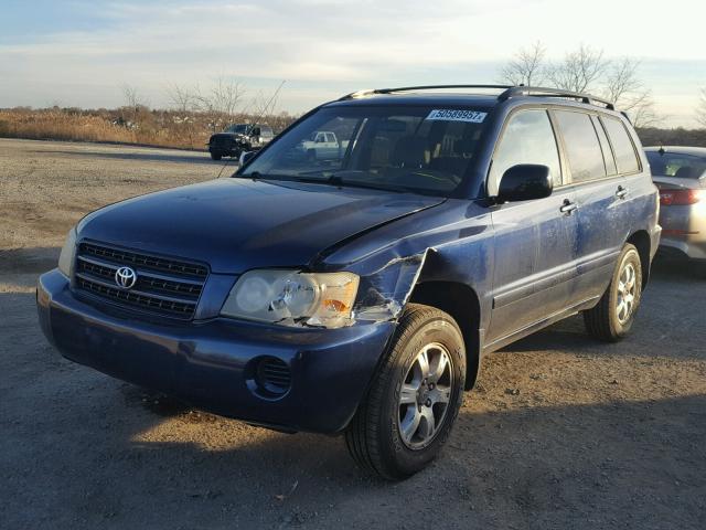 JTEGD21A730051338 - 2003 TOYOTA HIGHLANDER BLUE photo 2