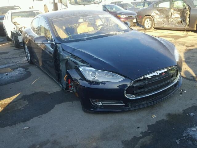 5YJSA1H17EFP32191 - 2014 TESLA MODEL S BLUE photo 1