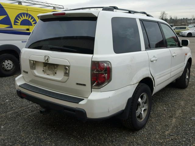 2HKYF186X7H518355 - 2007 HONDA PILOT EXL WHITE photo 4