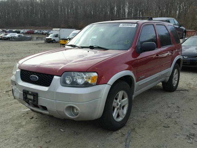 1FMCU96H55KD54655 - 2005 FORD ESCAPE HEV BURGUNDY photo 2