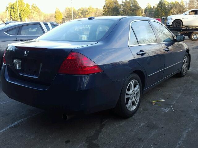 1HGCM56877A022174 - 2007 HONDA ACCORD EX BLUE photo 4