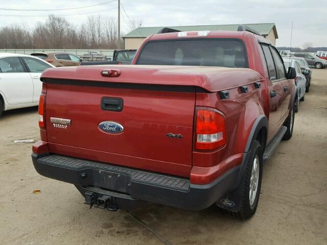 1FMEU51K57UB11908 - 2007 FORD EXPLORER S RED photo 4