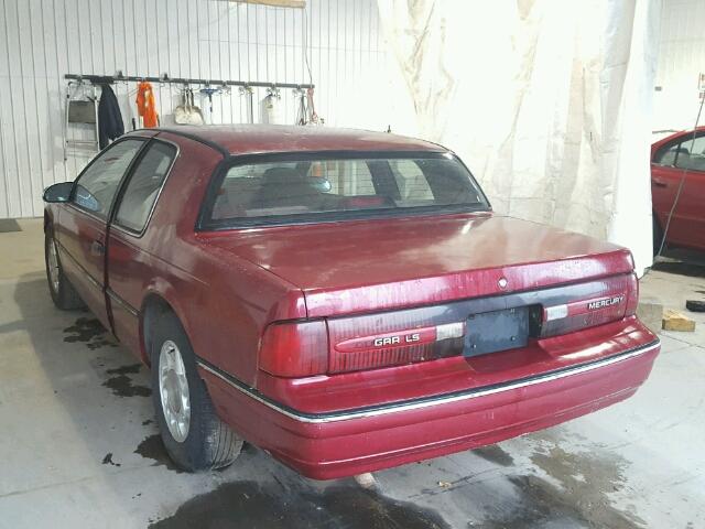 1MEPM6040MH600628 - 1991 MERCURY COUGAR LS MAROON photo 3