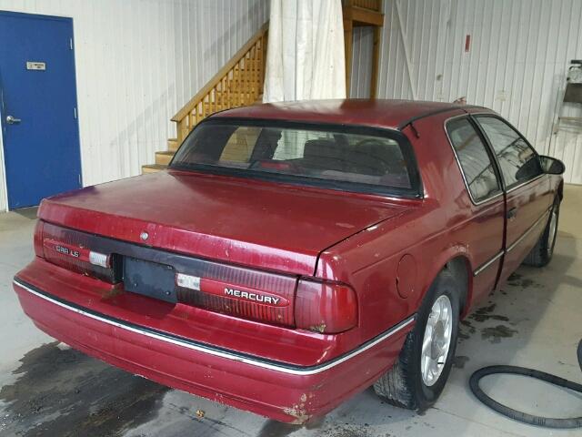 1MEPM6040MH600628 - 1991 MERCURY COUGAR LS MAROON photo 4