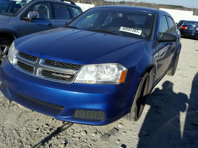 1C3CDZAB5DN637663 - 2013 DODGE AVENGER SE BLUE photo 2