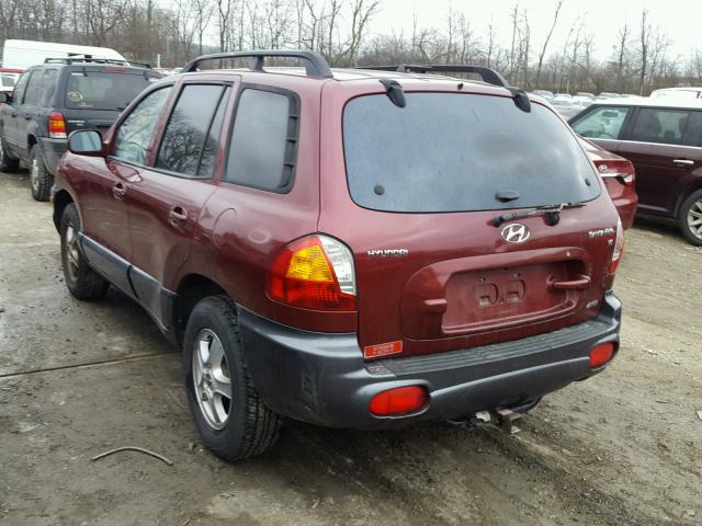 KM8SC73D24U842128 - 2004 HYUNDAI SANTA FE G MAROON photo 3