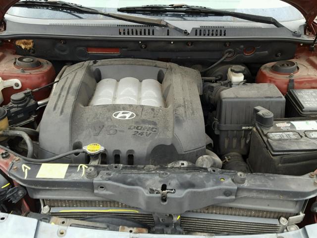 KM8SC73D24U842128 - 2004 HYUNDAI SANTA FE G MAROON photo 7