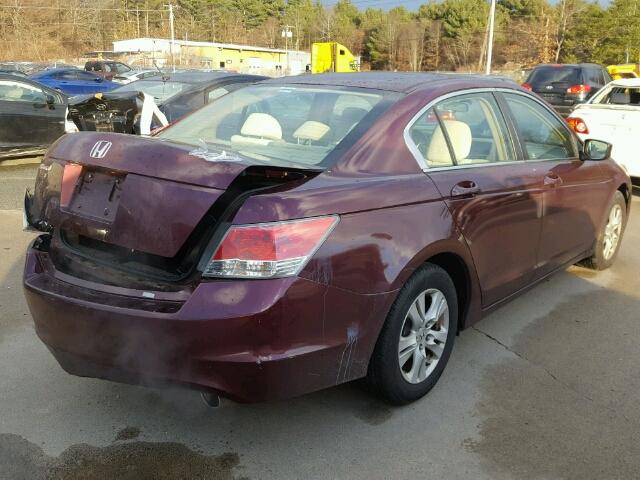 1HGCP26429A078920 - 2009 HONDA ACCORD LXP MAROON photo 4