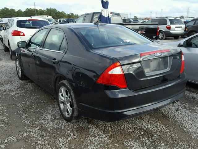 3FAHP0HA9CR311559 - 2012 FORD FUSION SE BLACK photo 3