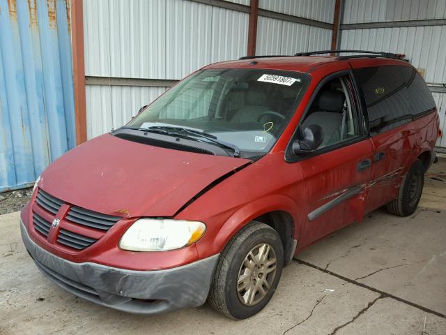 1D8GP25E97B214155 - 2007 DODGE CARAVAN SE RED photo 2