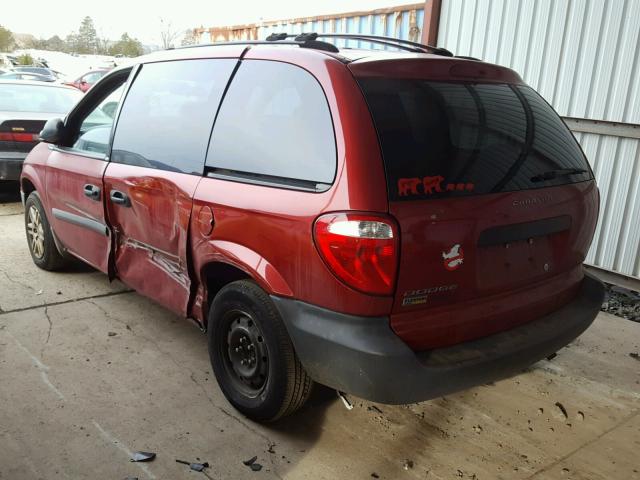 1D8GP25E97B214155 - 2007 DODGE CARAVAN SE RED photo 3